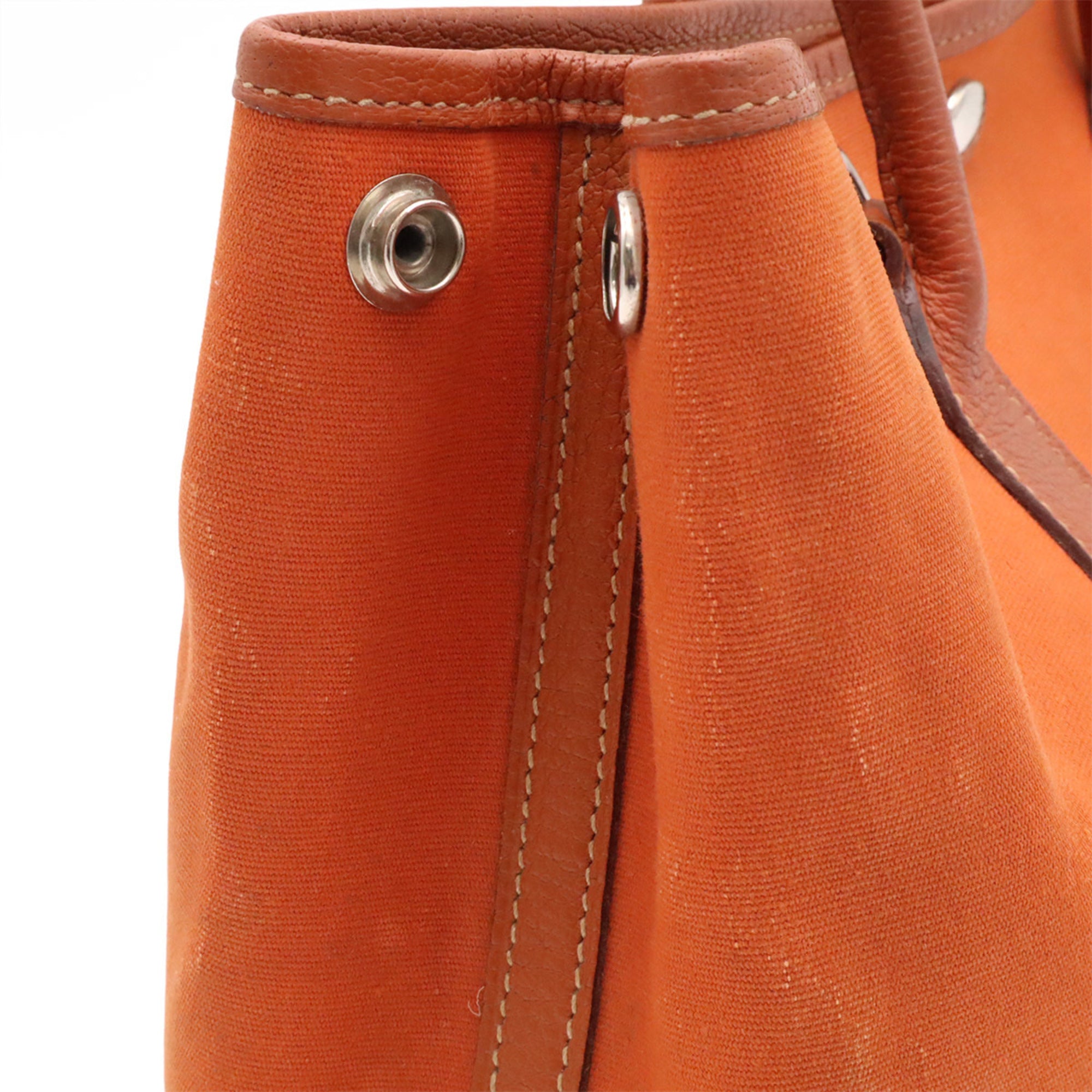 Hermes Orange Toile Officier Handbag Shoulder Bag Tote Bag (Pre-Owned)