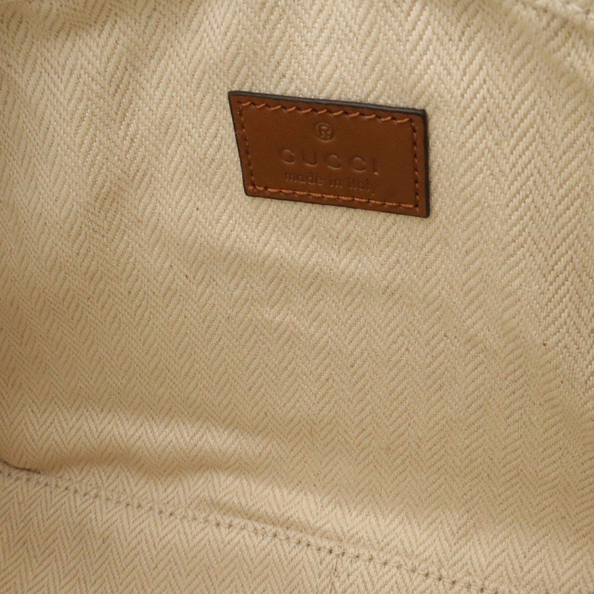 Gucci Beige Brown Brown Canvas Shoulder Bag (Pre-Owned)