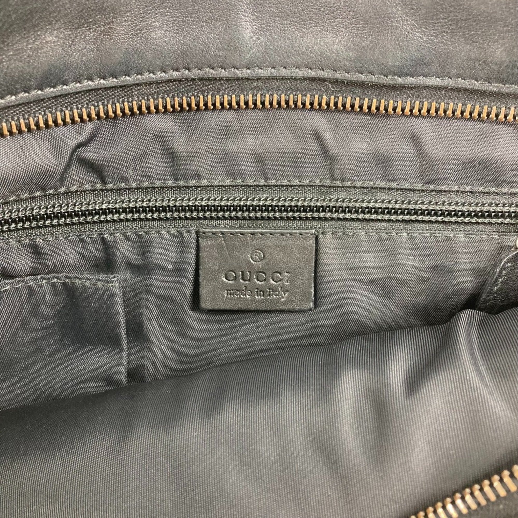 Gucci Black Leather Pochette Shoulder Bag Tote Bag (Pre-Owned)