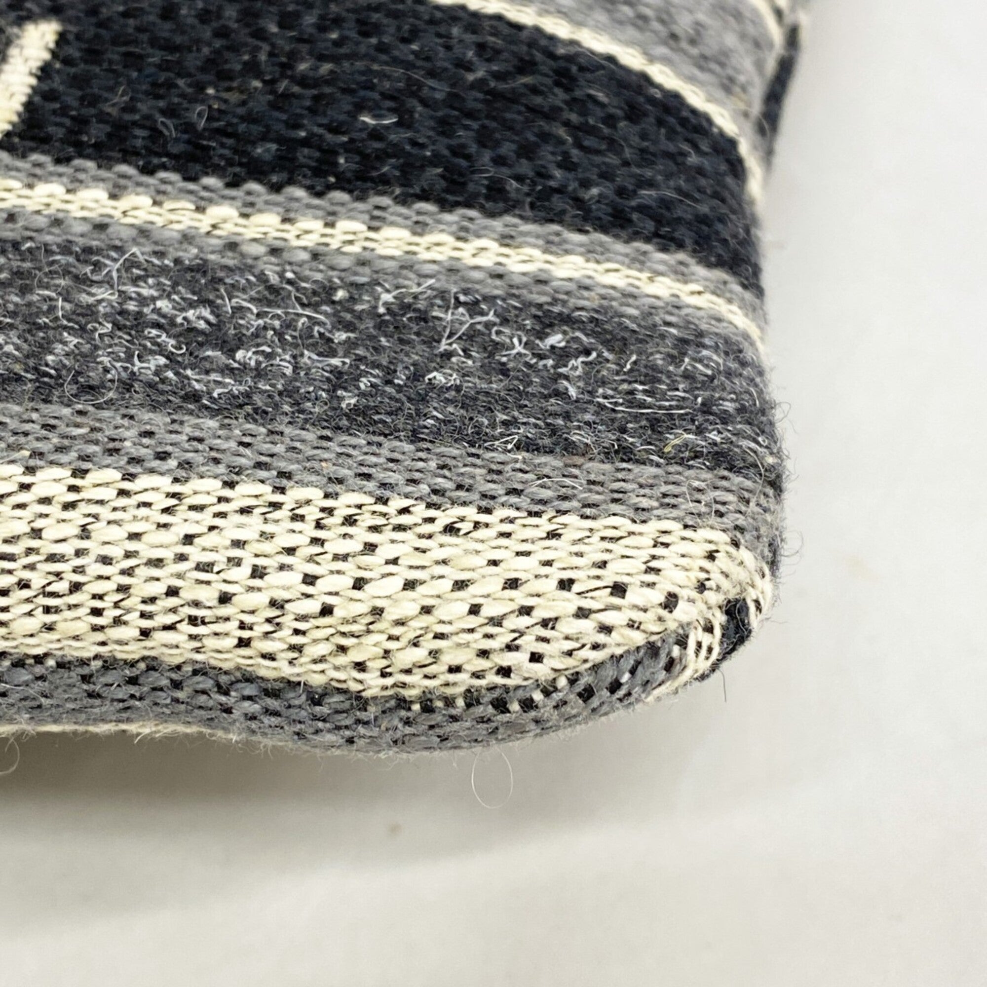 Chanel Black Gray Canvas Clutch Bag (Pre-Owned)