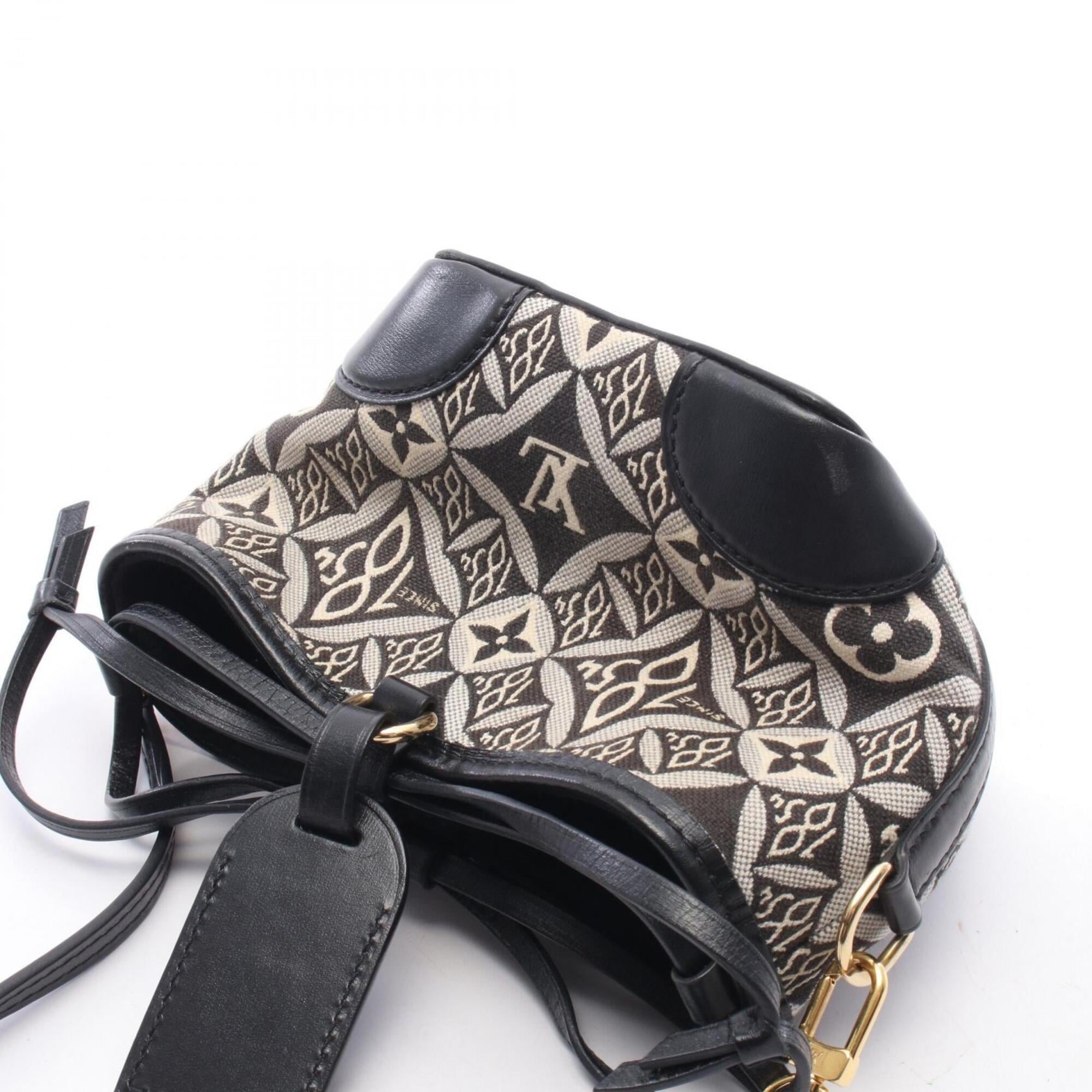 Louis Vuitton Black Gray Noir Canvas Leather Handbag Shoulder Bag (Pre-Owned)