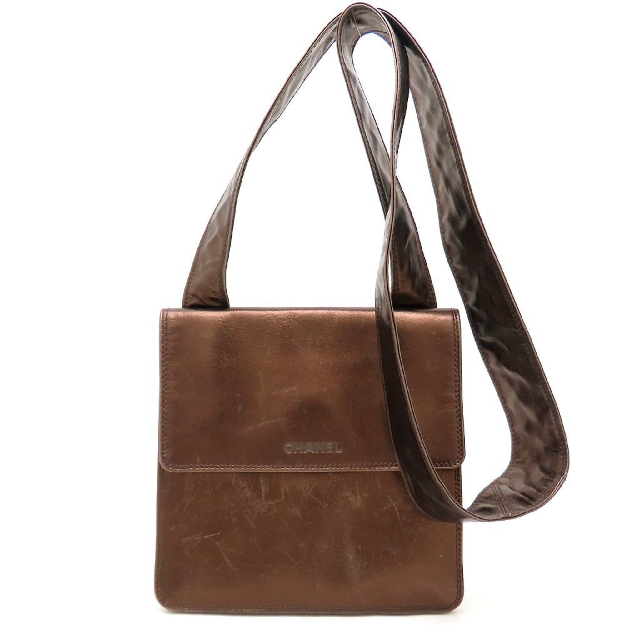 Chanel Bronze Leather Shoulder Bag (Pre-Owned)