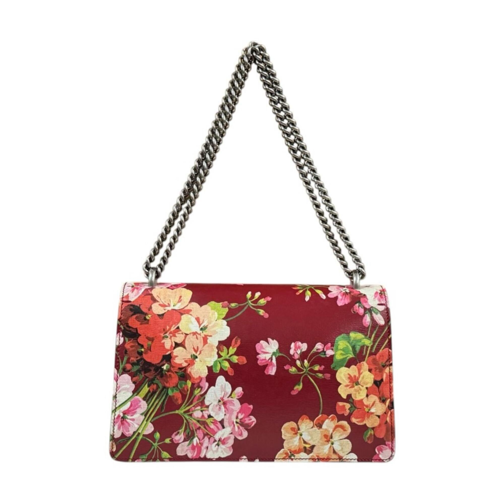 Gucci Gg Blooms Red Color Leather Handbag Shoulder Bag (Pre-Owned)