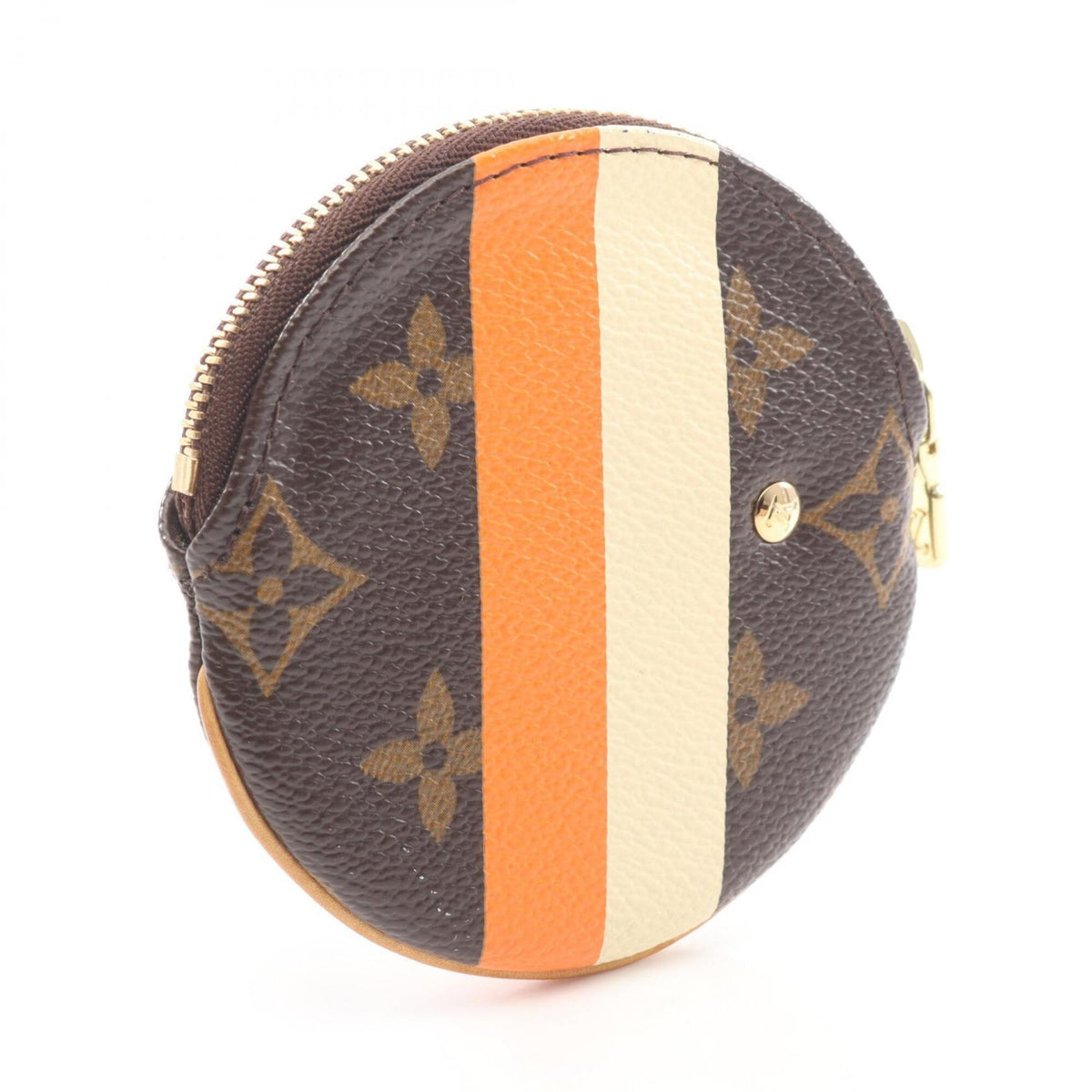 Louis Vuitton Brown Multi-Color Orange Leather Pvc Coin Purse/Coin Case (Pre-Owned)