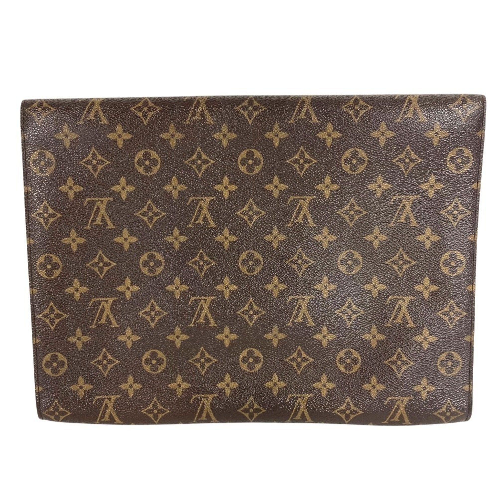 Louis Vuitton Brown Monogram Canvas Clutch Bag (Pre-Owned)