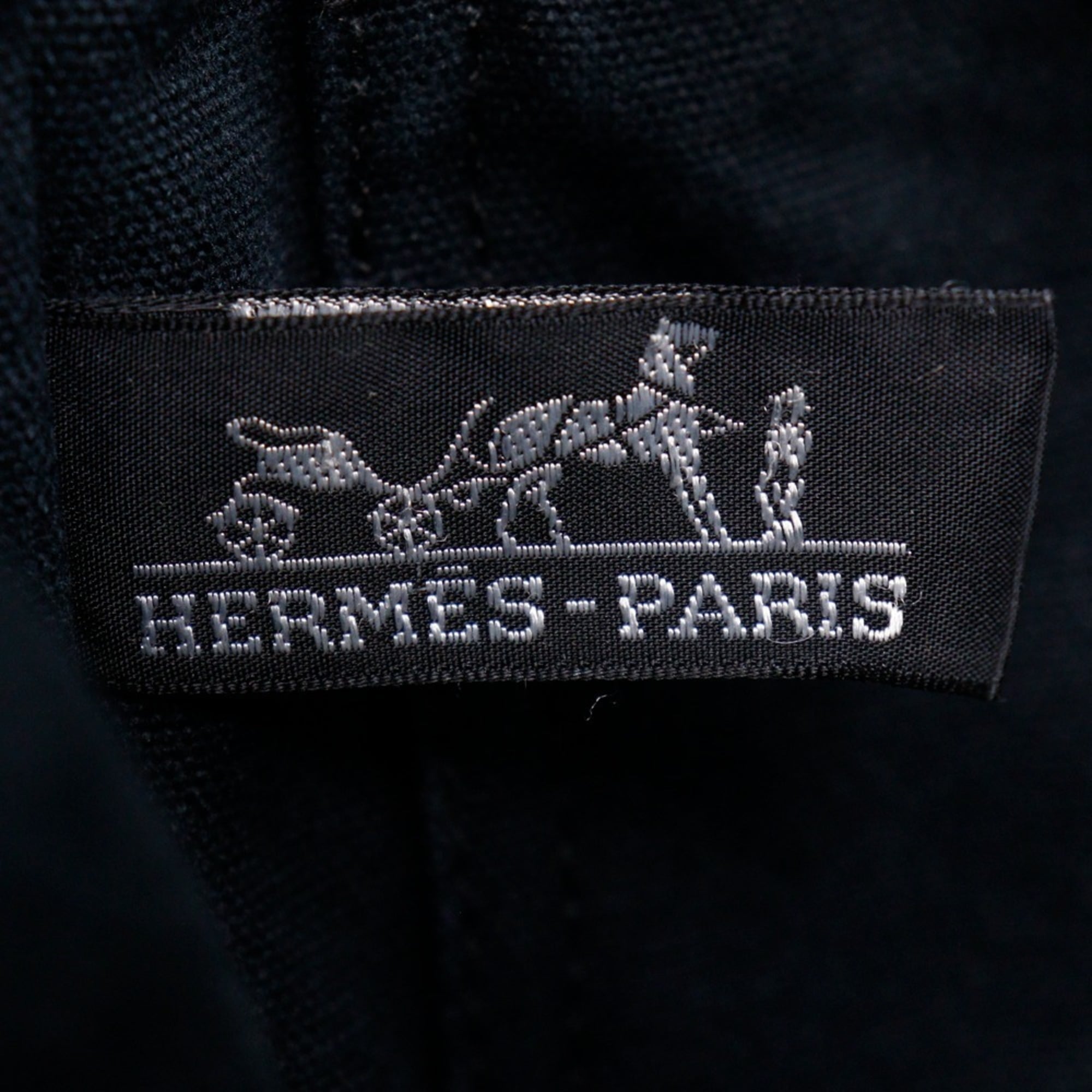 Hermes Black Cotton Canvas Handbag (Pre-Owned)