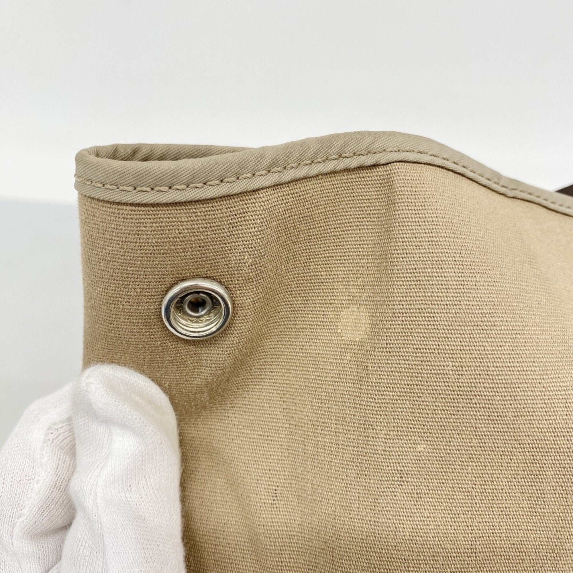 Hermes Etoupe Gray Toile Officier Tote Bag (Pre-Owned)