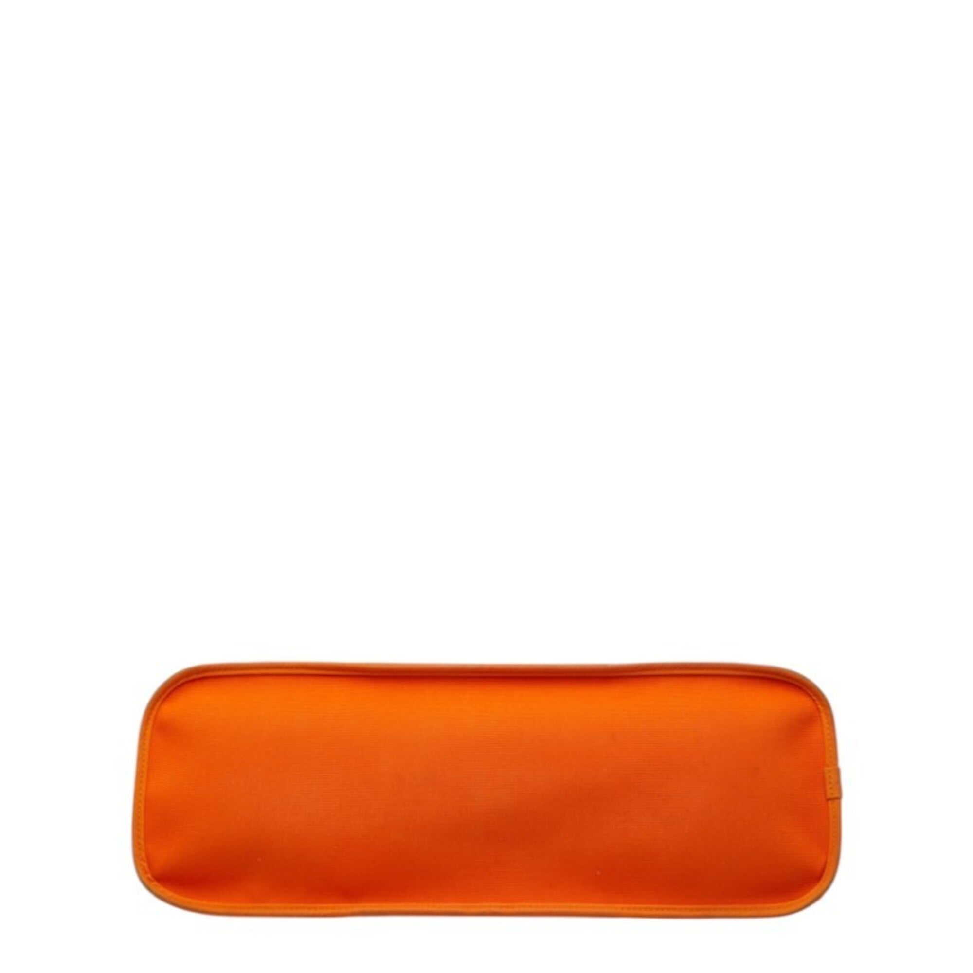 Hermes Orange Toile Officier Leather Handbag Tote Bag (Pre-Owned)