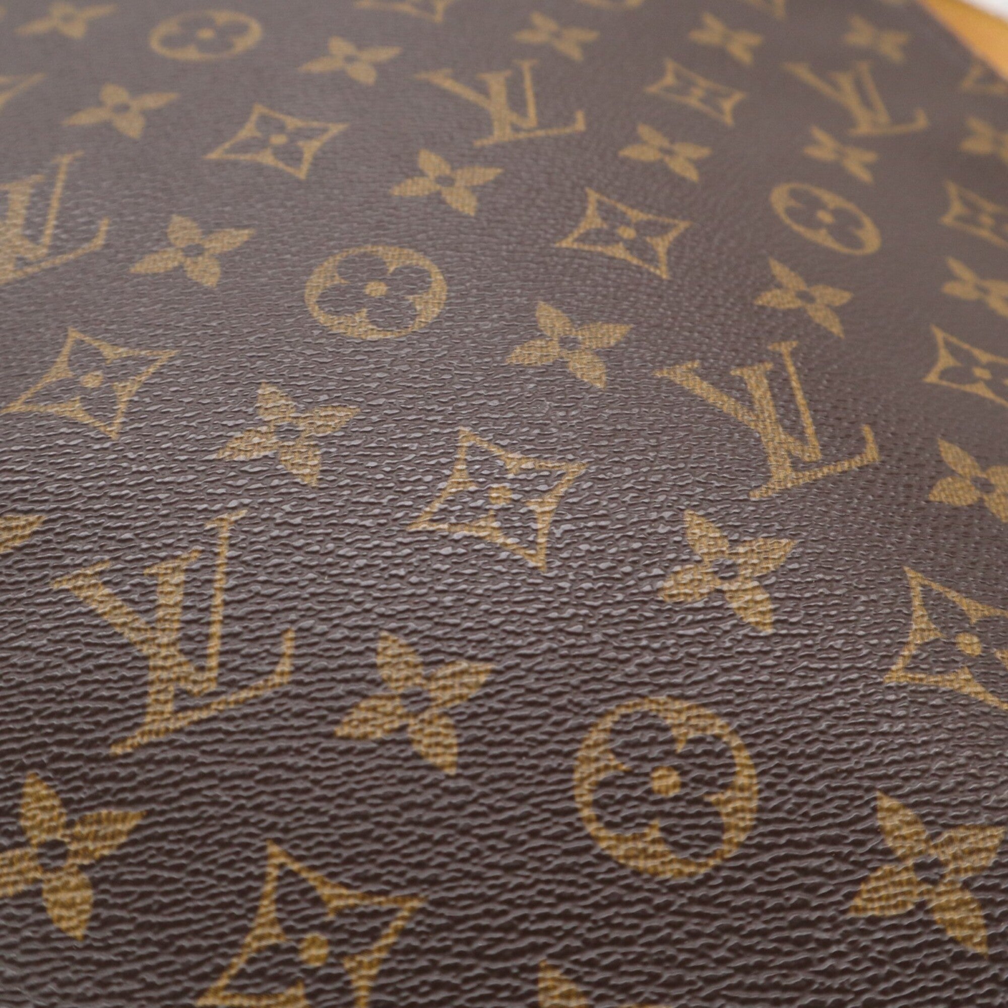 Louis Vuitton Monogram Beige Brown Coated Canvas Leather Shoulder Bag (Pre-Owned)