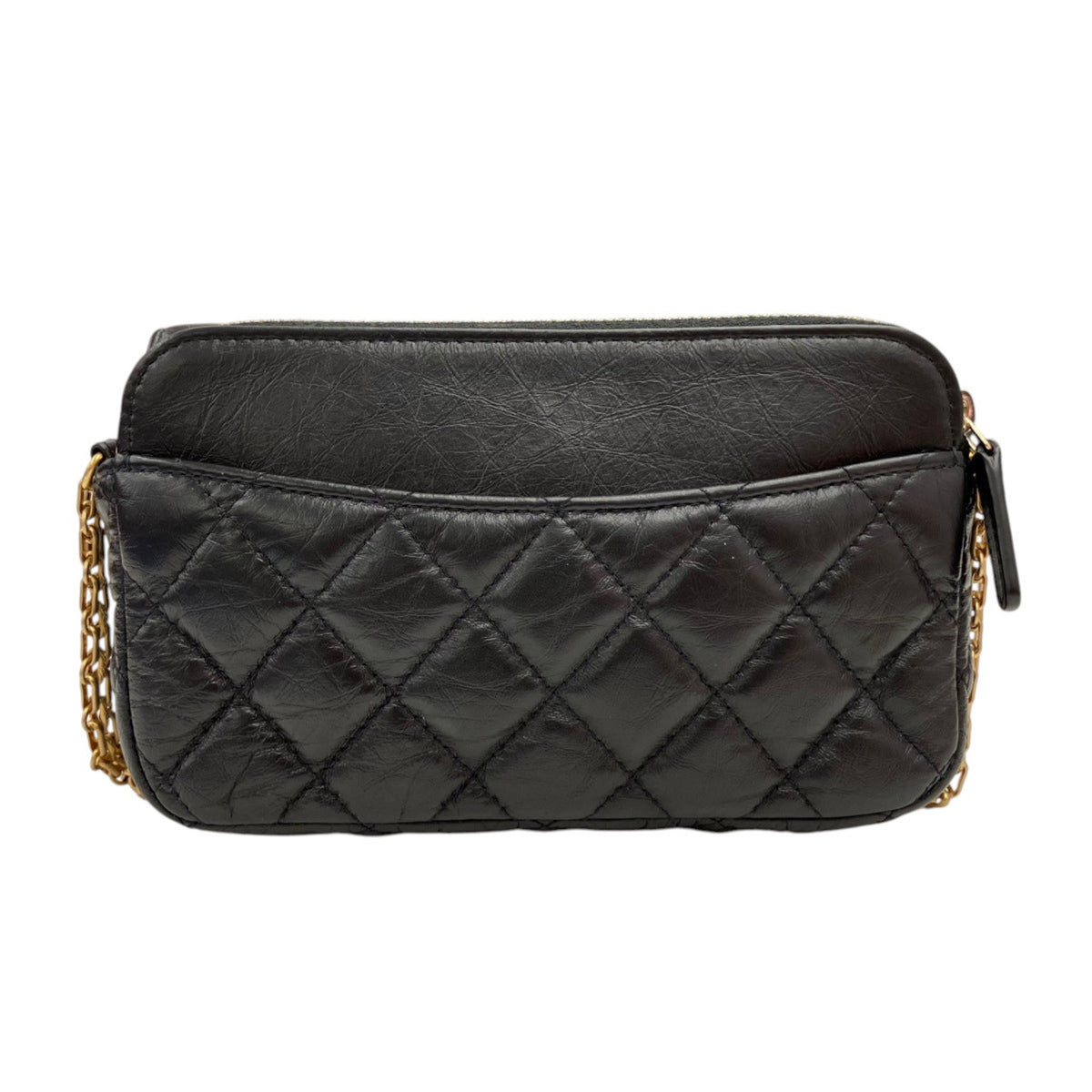 Chanel Matelasse Black Leather Chain/Shoulder Wallet (Pre-Owned)