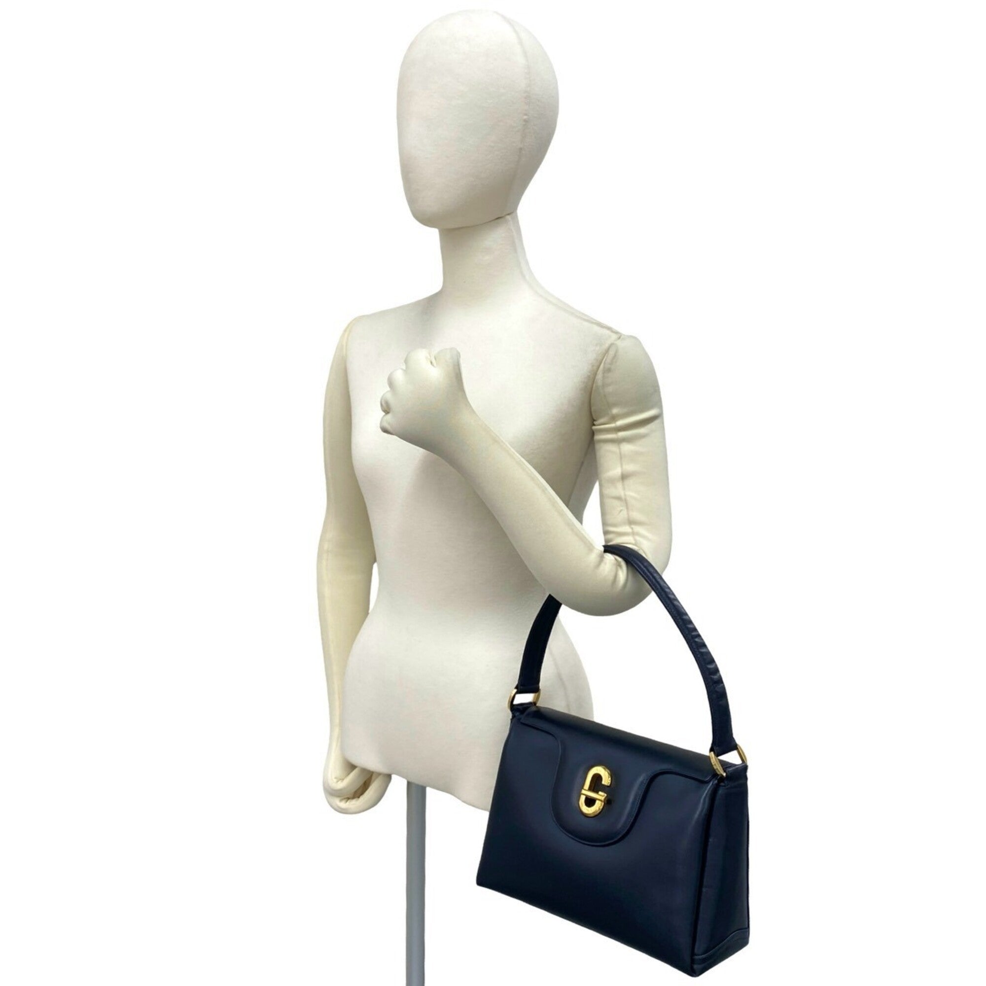 Gucci Navy Leather Handbag (Pre-Owned)