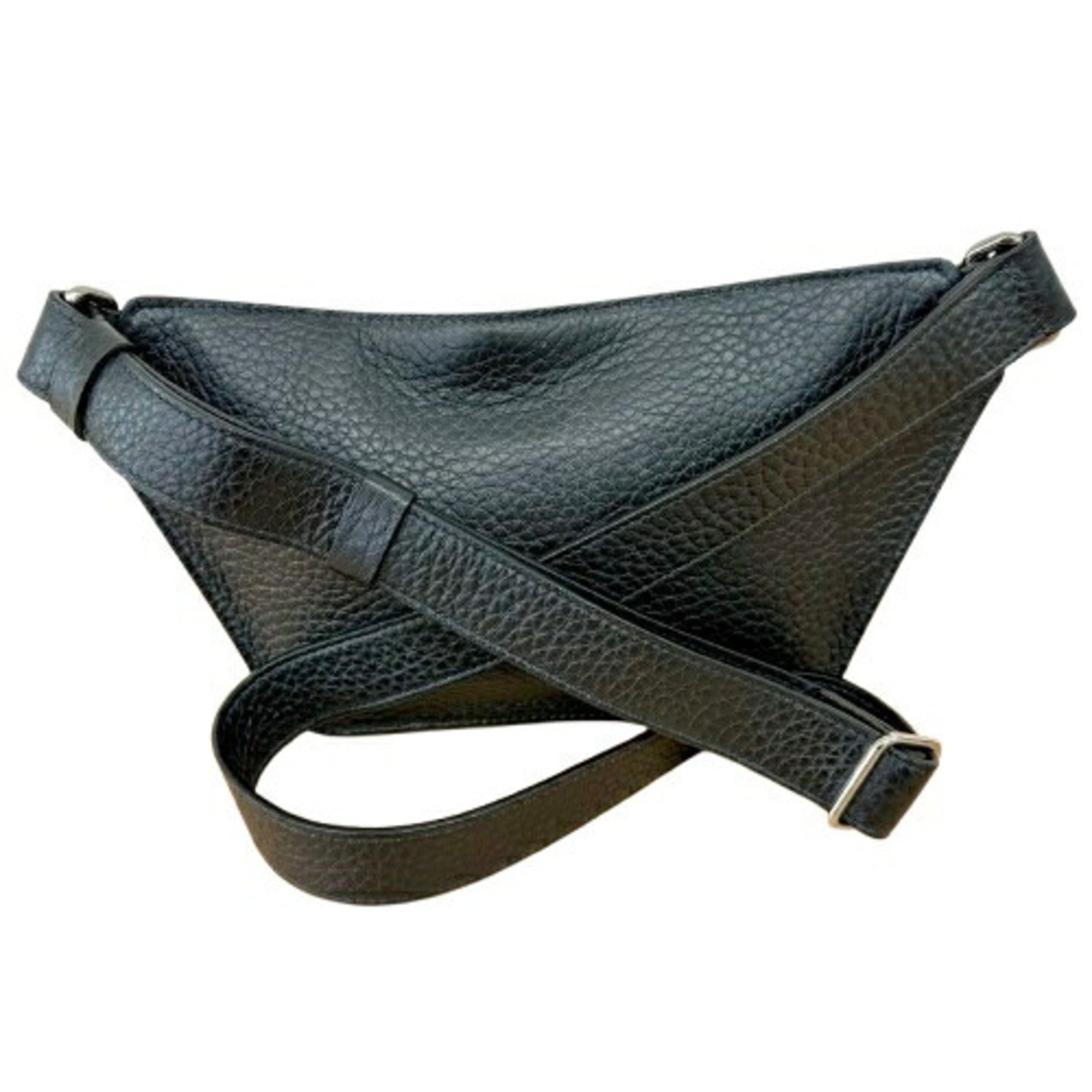 Giorgio Armani Black Leather Shoulder Bag Sling Bag (Pre-Owned)