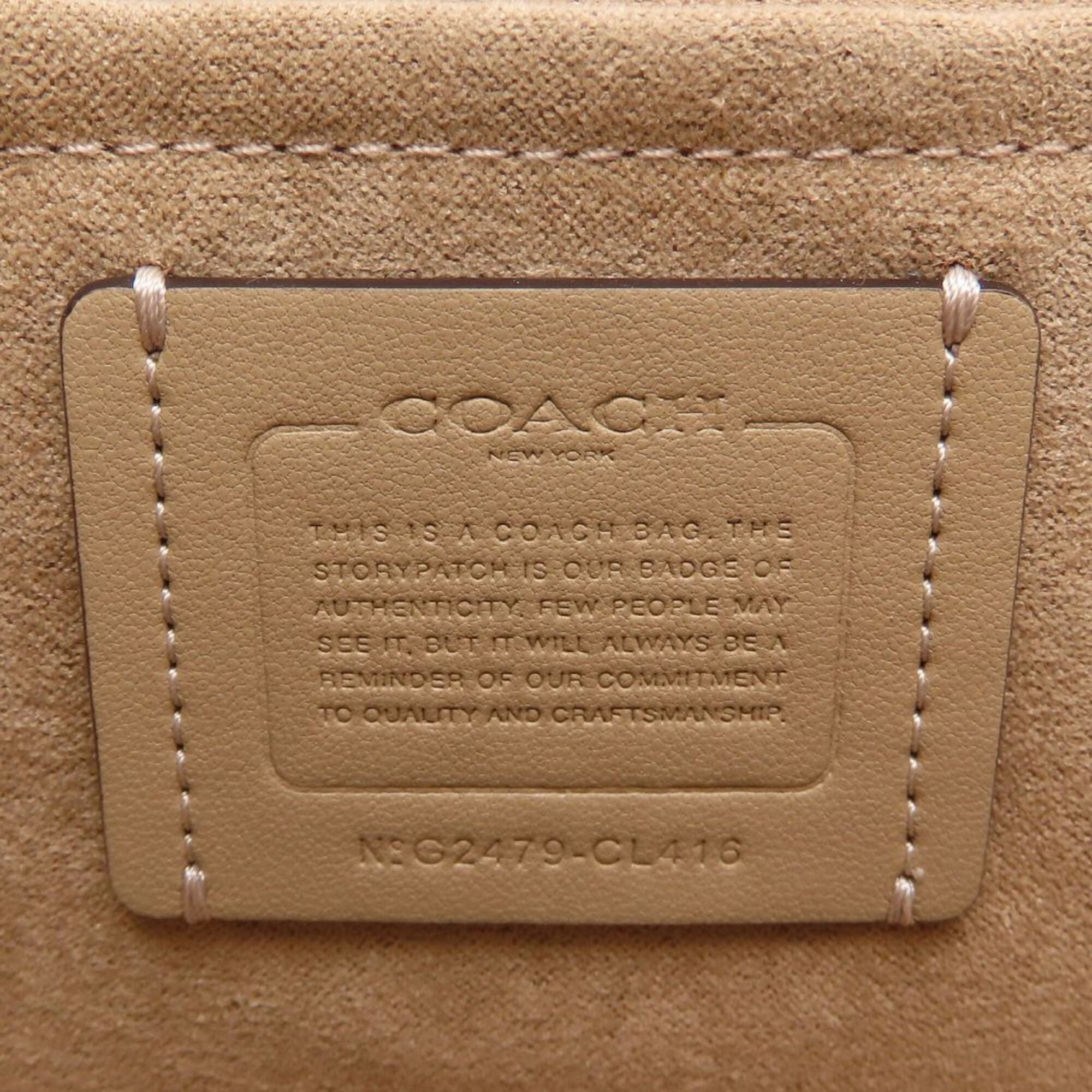 Coach Silver Leather Shoulder Bag (Pre-Owned)
