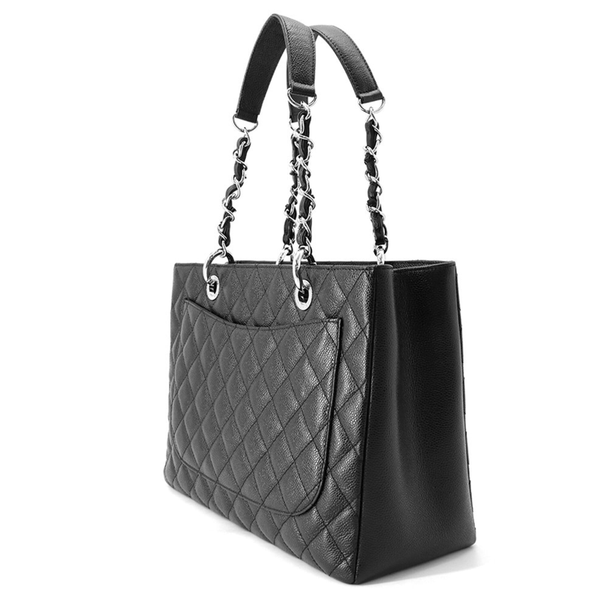Chanel Matelasse Black Grained Calfskin Handbag Shoulder Bag (Pre-Owned)