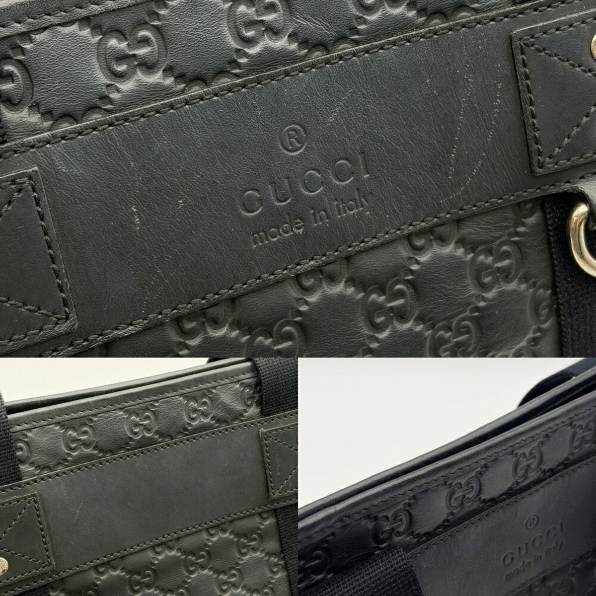 Gucci Black Leather Tote Bag (Pre-Owned)