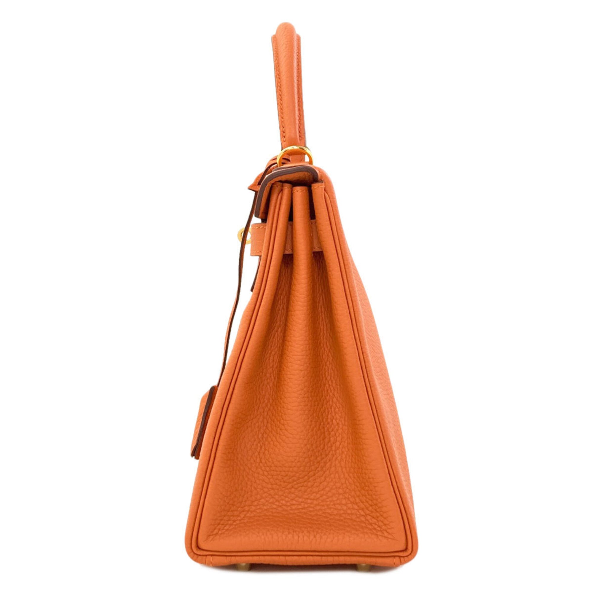 Hermes Kelly Orange Togo Leather Handbag (Pre-Owned)