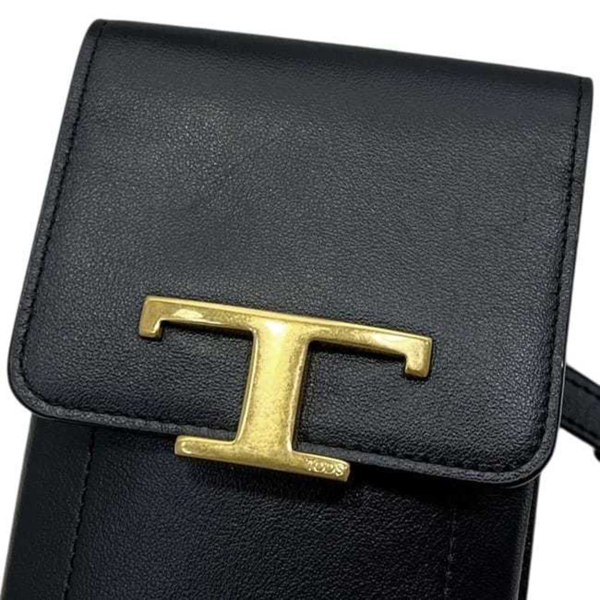 Tod's Black Leather Pochette Shoulder Bag (Pre-Owned)