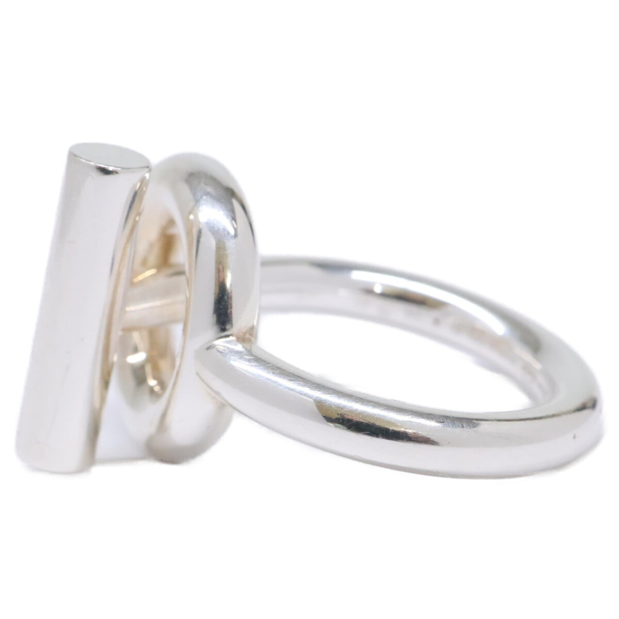 Hermes Silver Silver 925 Band Ring (Pre-Owned)