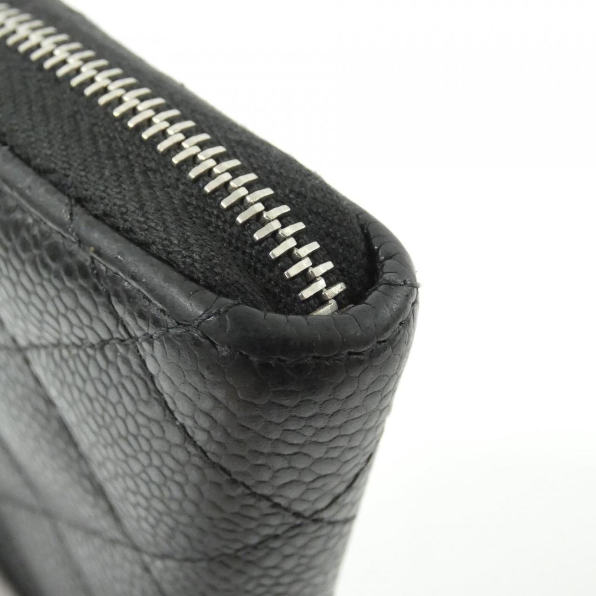 Chanel Black Grained Calfskin Coin Purse/Coin Case (Pre-Owned)