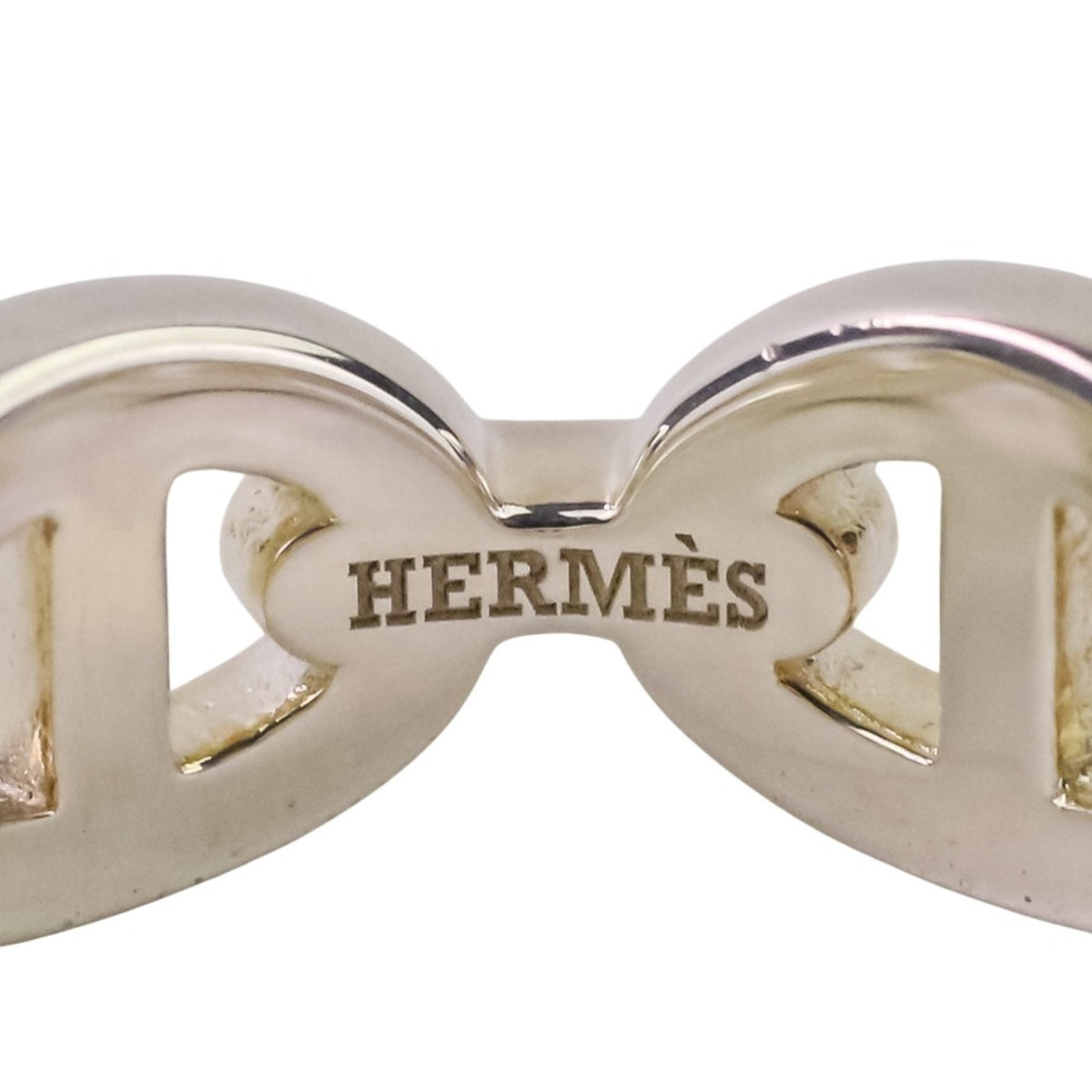 Hermes Silver Silver 925 Band Ring (Pre-Owned)