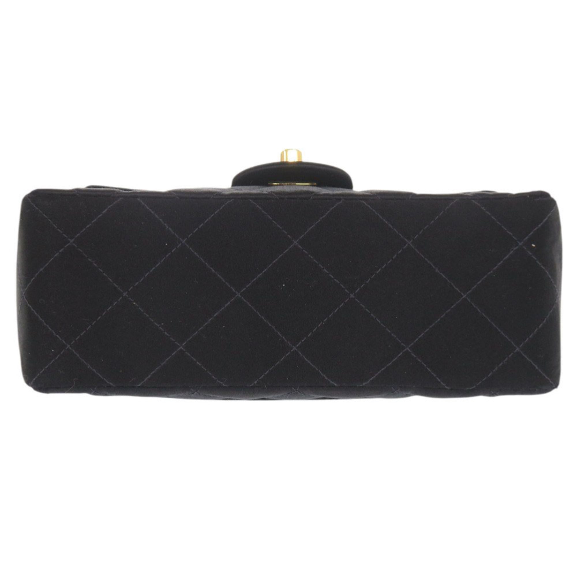 Chanel Black Satin Shoulder Bag (Pre-Owned)
