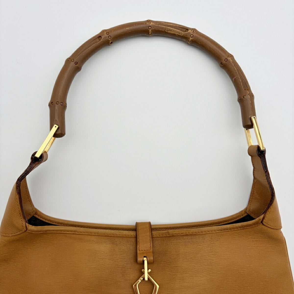 Gucci Camel Bamboo Leather Shoulder Bag (Pre-Owned)