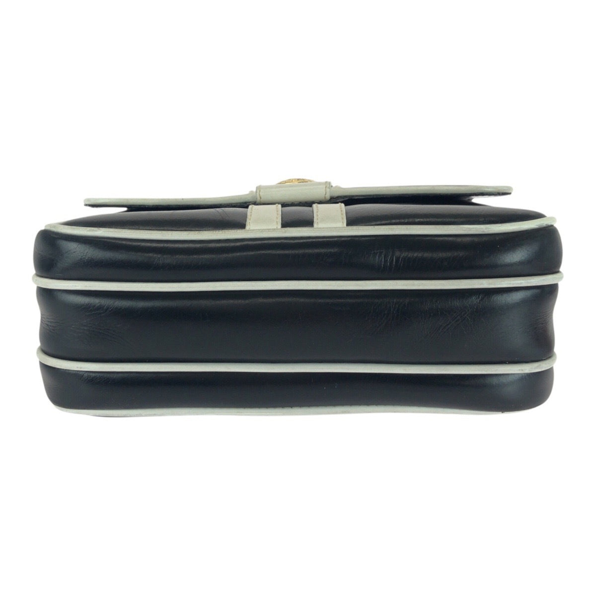 Celine Navy White Leather Pochette Shoulder Bag (Pre-Owned)