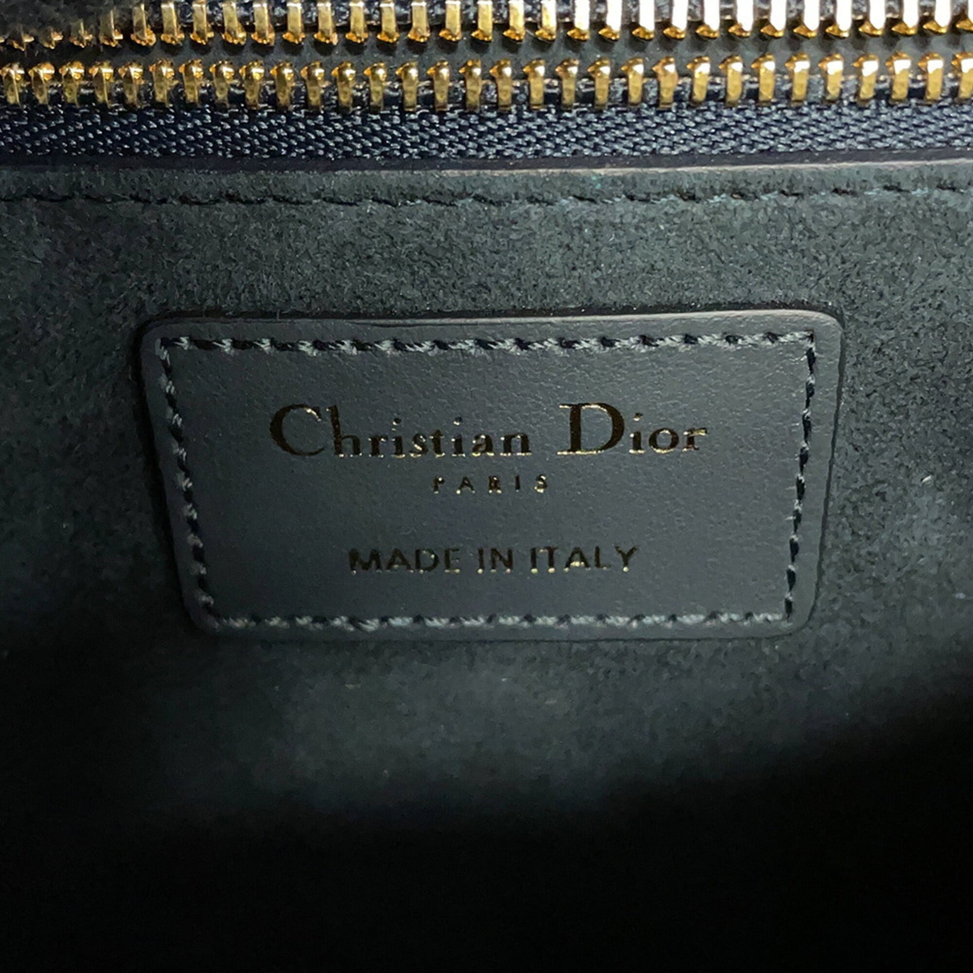 Christian Dior Navy Velvet Leather Handbag Shoulder Bag (Pre-Owned)