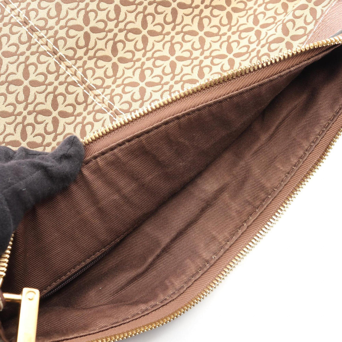 Loewe Beige Brown Canvas Leather Handbag Shoulder Bag (Pre-Owned)