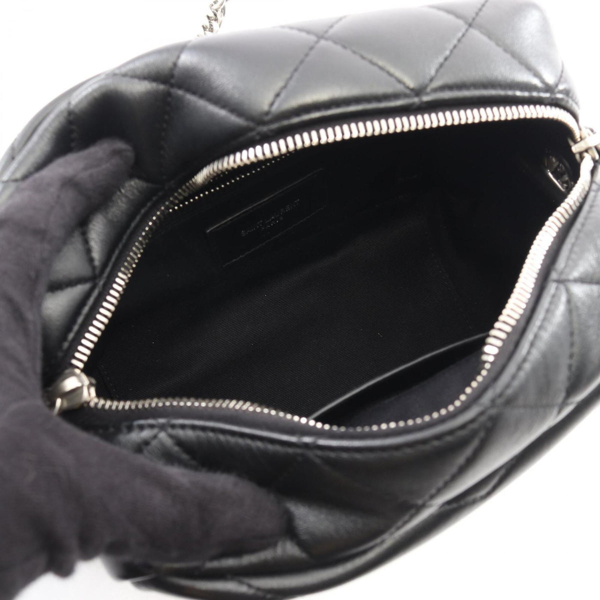 Yves Saint Laurent Black Leather Handbag Shoulder Bag (Pre-Owned)