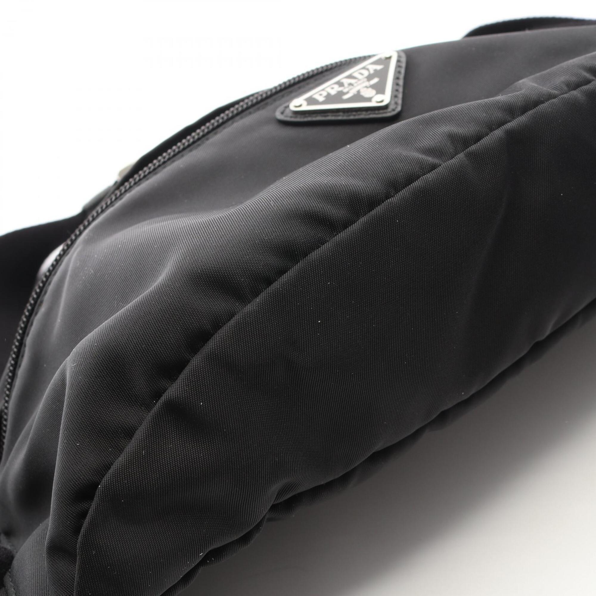 Prada Black Nylon Leather Fanny Pack Handbag (Pre-Owned)