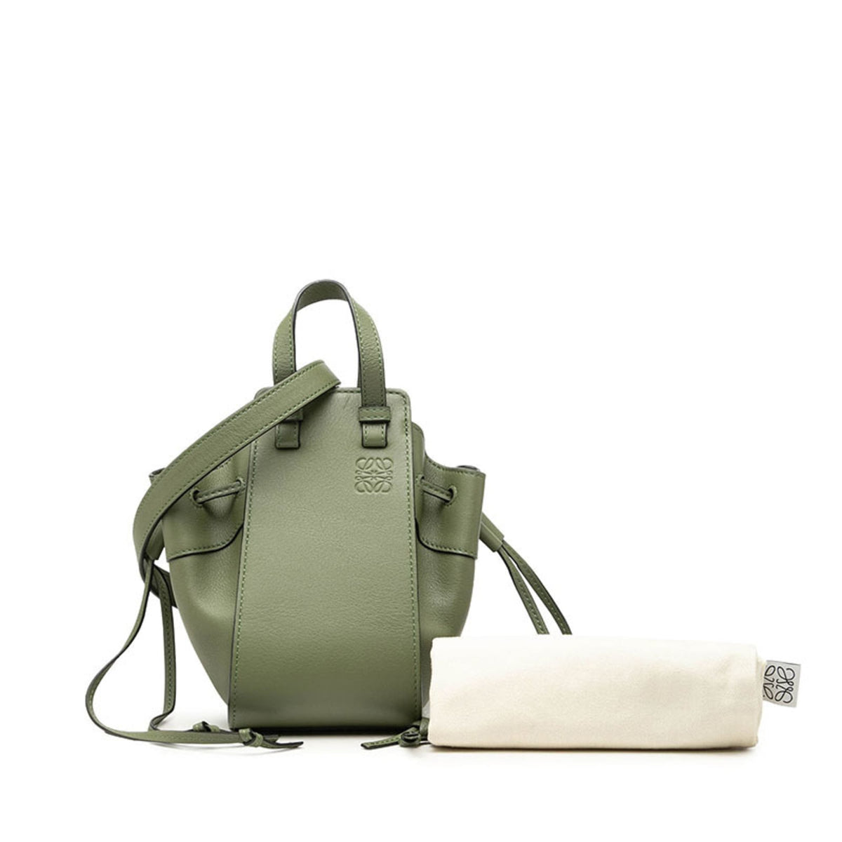 Loewe Hammock Green Leather Handbag Shoulder Bag (Pre-Owned)