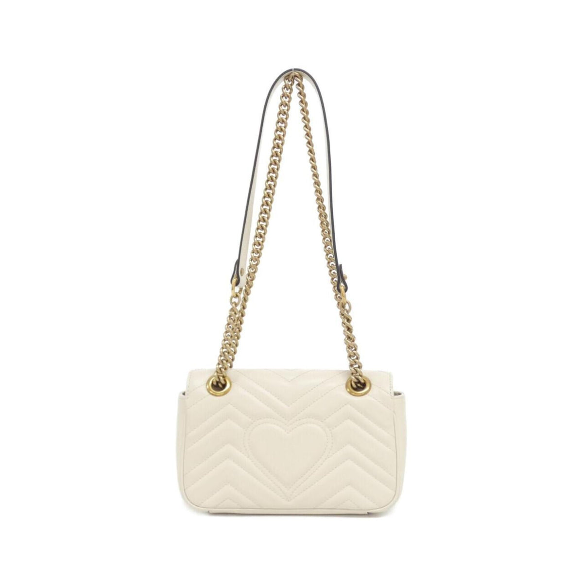 Gucci White Quilting Leather Shoulder Bag (Pre-Owned)