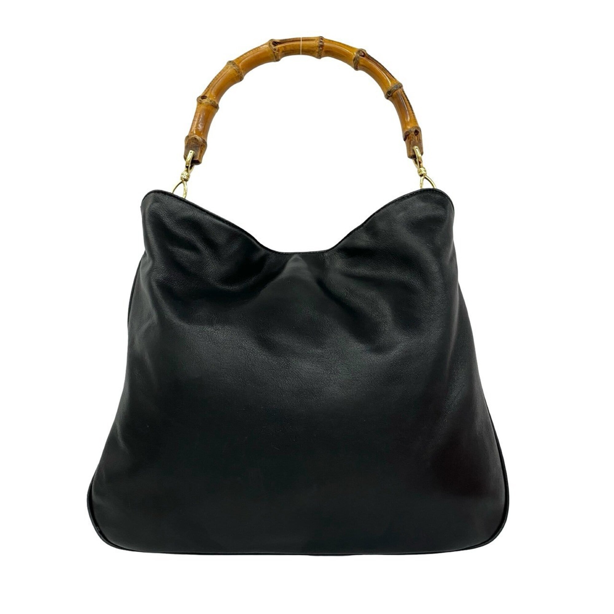 Gucci Black Leather Handbag Shoulder Bag Tote Bag (Pre-Owned)