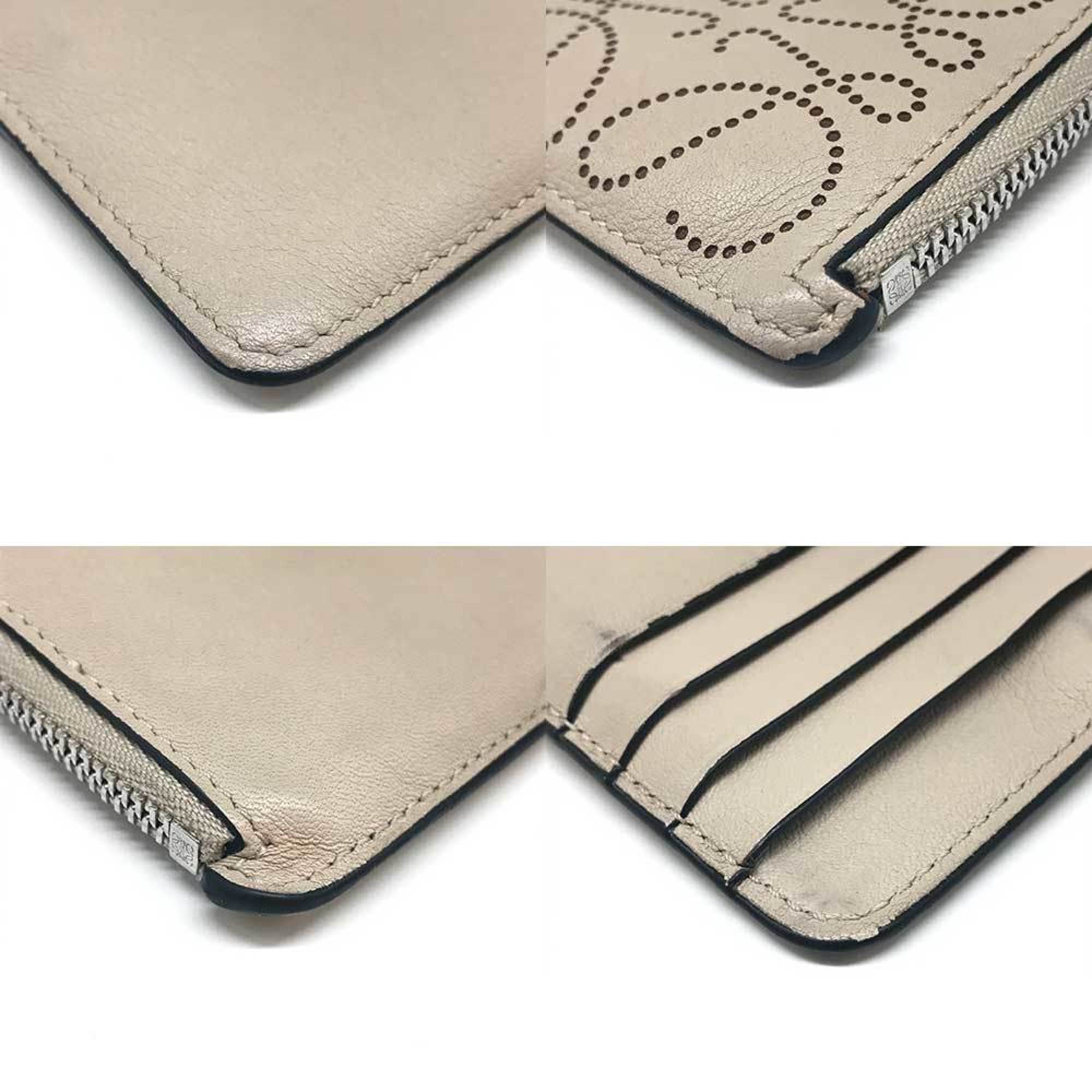 Loewe Beige Leather Coin Purse/Coin Case (Pre-Owned)