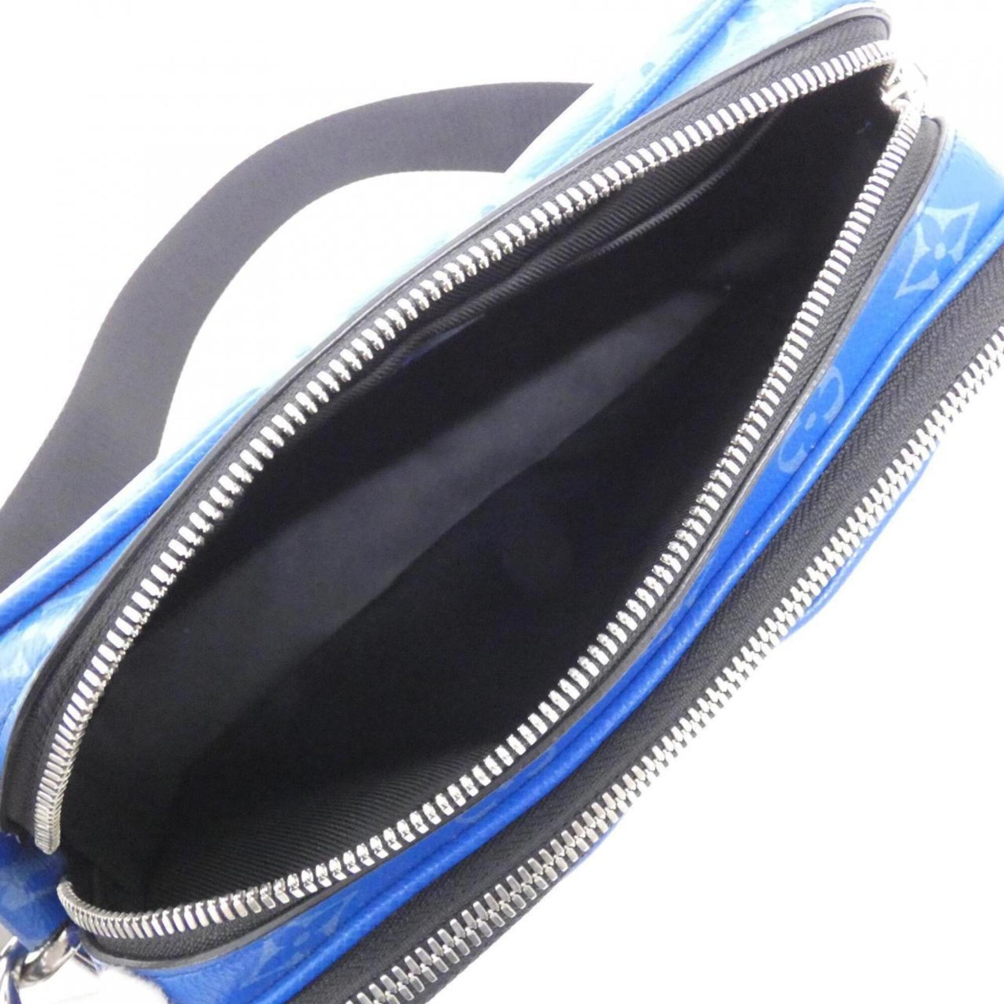 Louis Vuitton Blue Coated Canvas Leather Shoulder Bag (Pre-Owned)