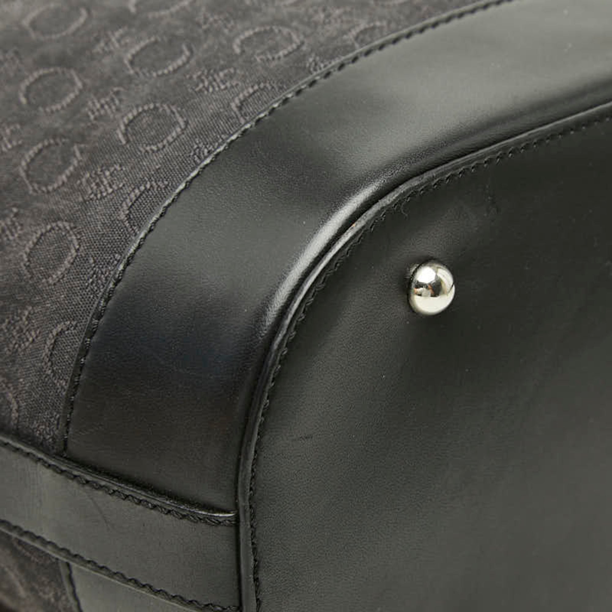 Celine Black Canvas Leather Shoulder Bag Tote Bag (Pre-Owned)