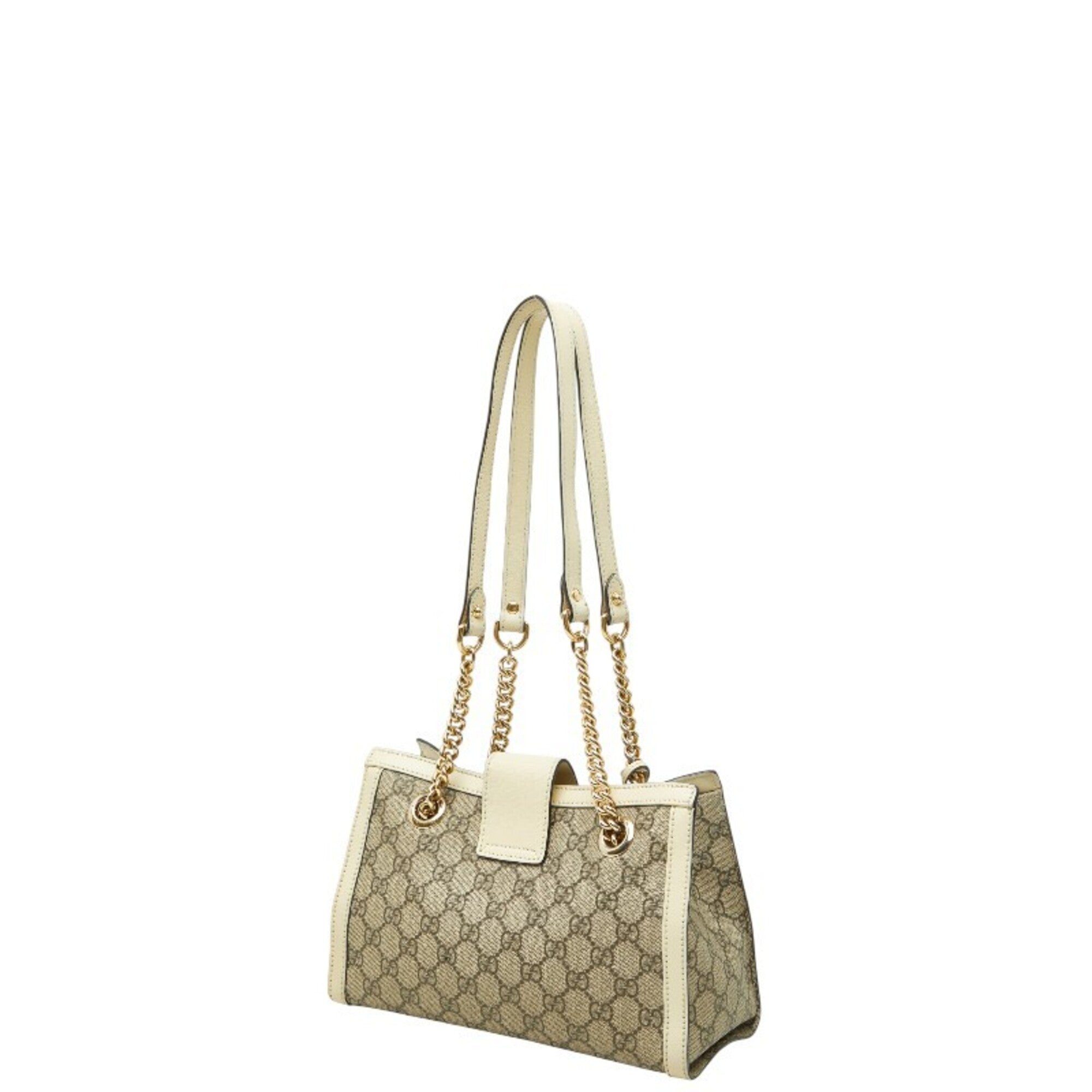 Gucci Beige Ivory Leather Pvc Shoulder Bag (Pre-Owned)