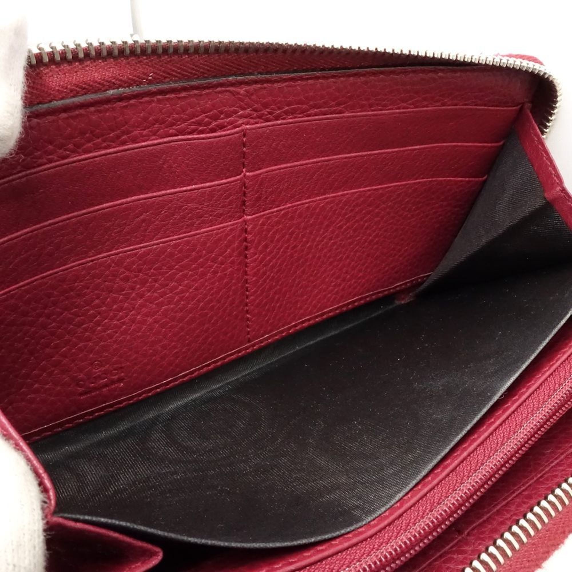 Gucci Soho Bordeaux Leather Long Wallet (Bi-Fold) (Pre-Owned)