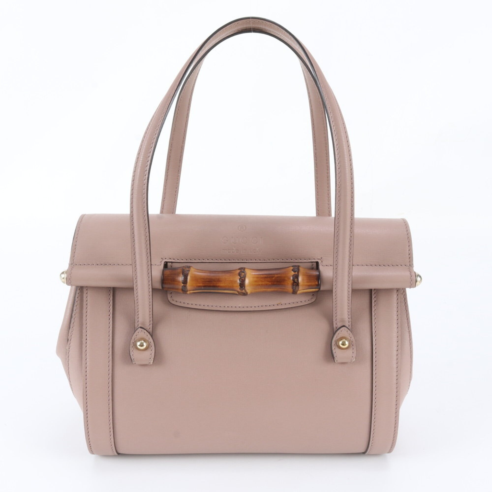 Gucci Pink Leather Handbag Tote Bag (Pre-Owned)