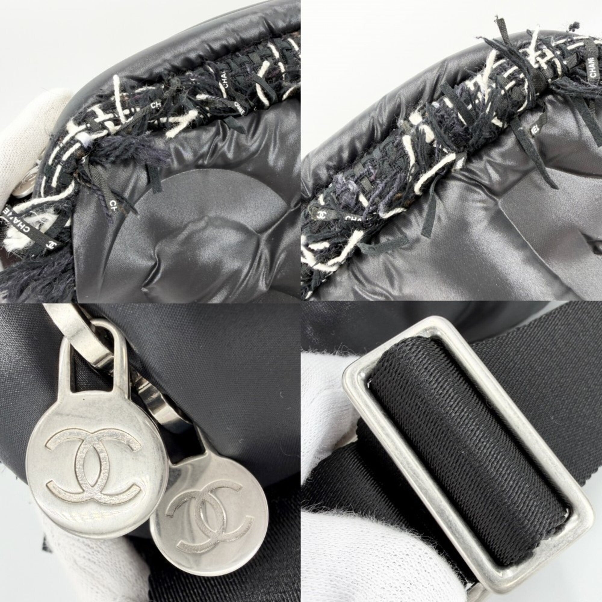 Chanel Black Nylon Shoulder Bag (Pre-Owned)