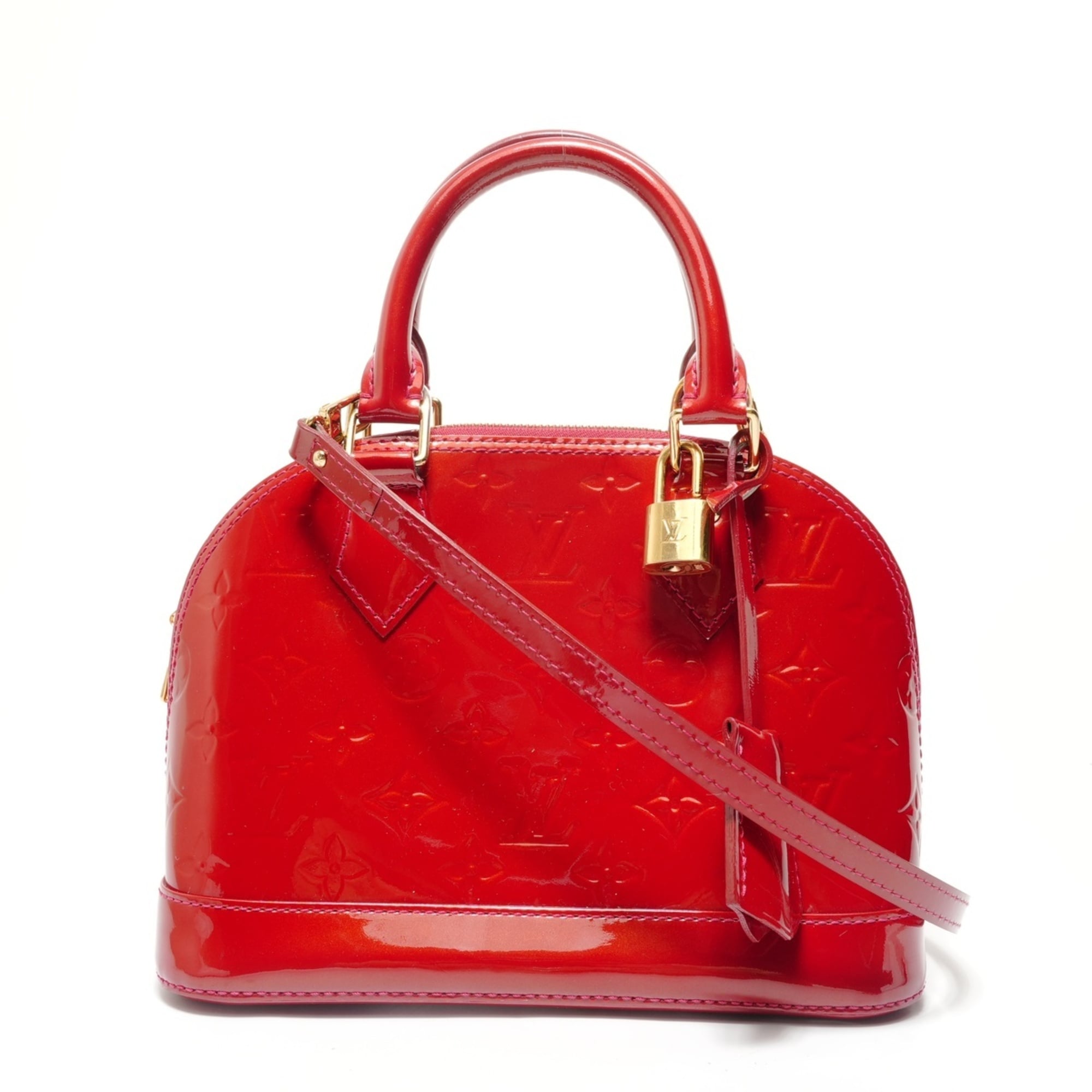 Louis Vuitton Monogram Red Color Monogram Vernis Handbag (Pre-Owned)