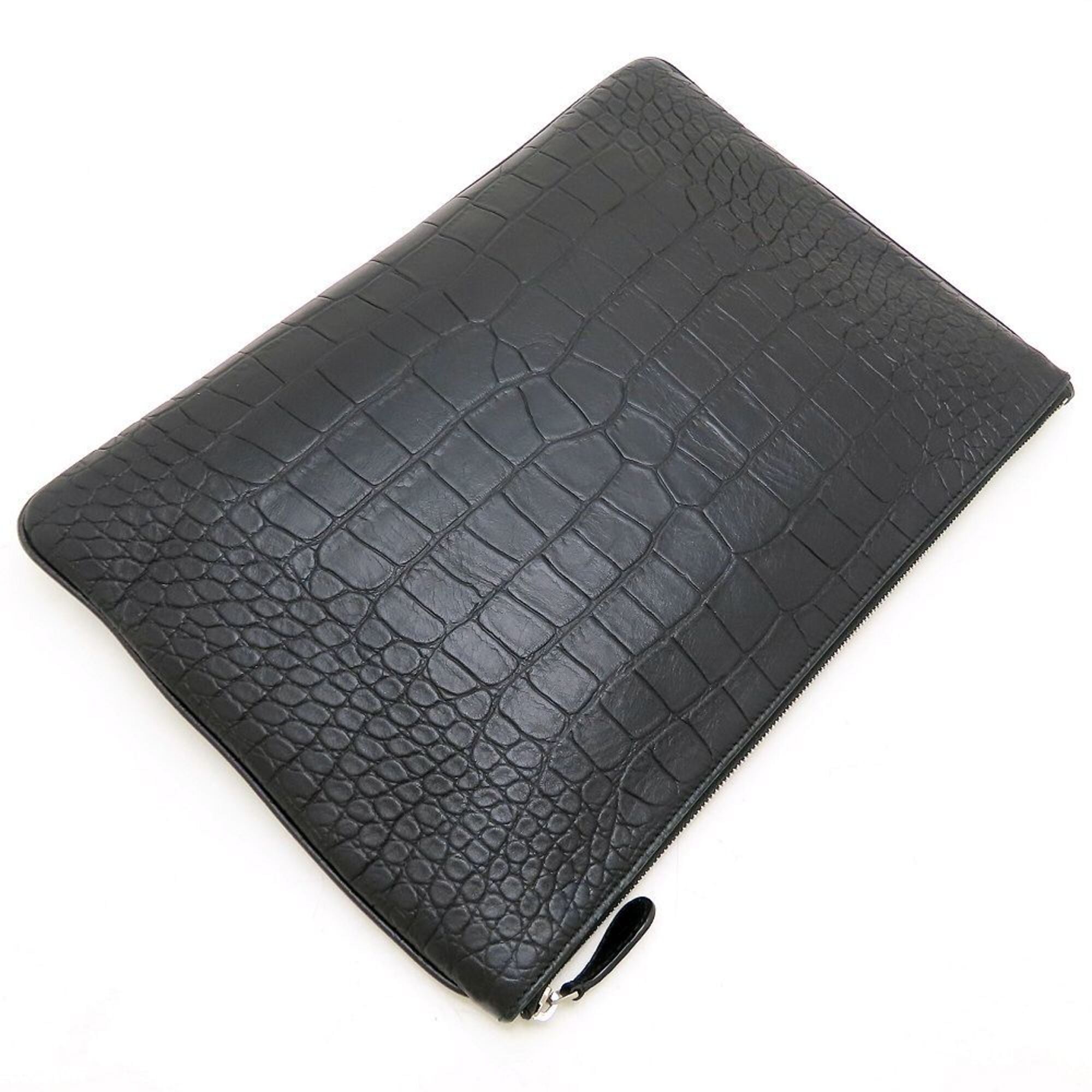 Balenciaga Black Leather Clutch Bag (Pre-Owned)