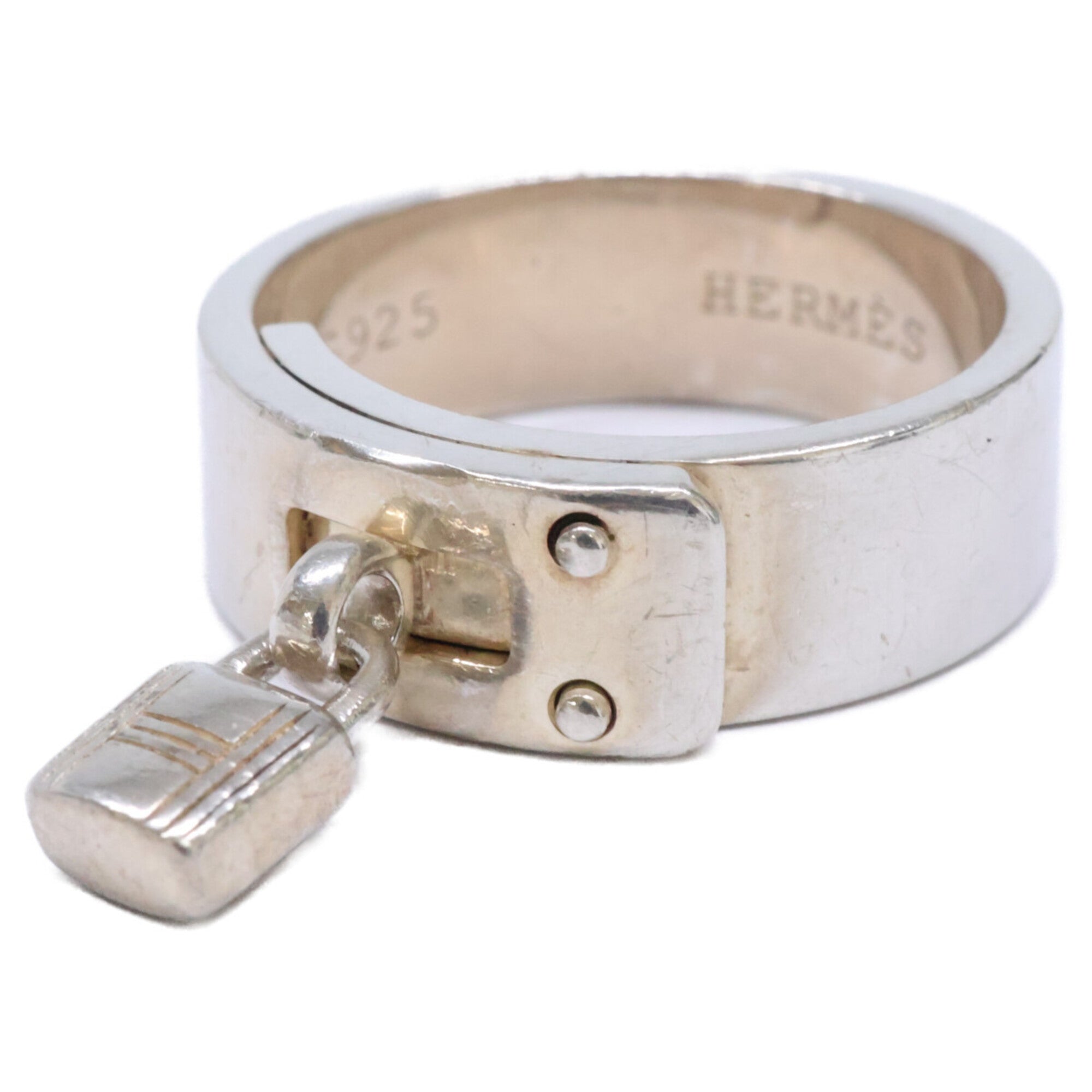 Hermes Silver Silver 925 Band Ring (Pre-Owned)