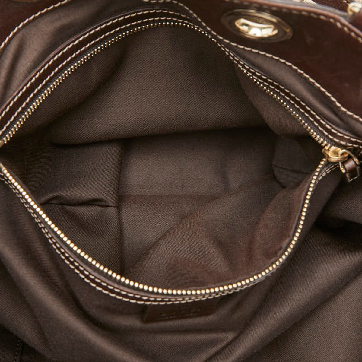Gucci Gg Canvas Beige Brown Gg Canvas Leather Handbag Tote Bag (Pre-Owned)