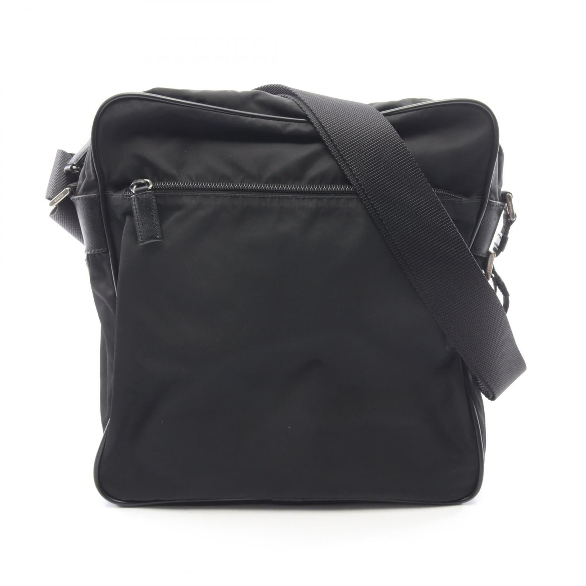Prada Black Nylon Saffiano Triangle Handbag Shoulder Bag (Pre-Owned)
