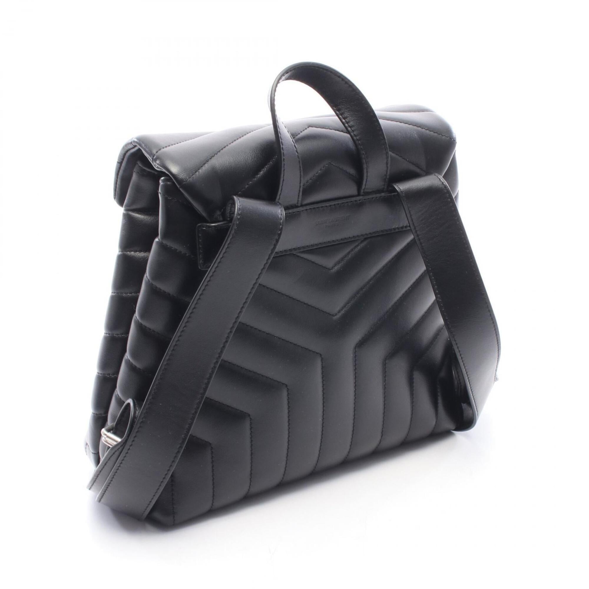 Yves Saint Laurent Black Leather Backpack Handbag (Pre-Owned)