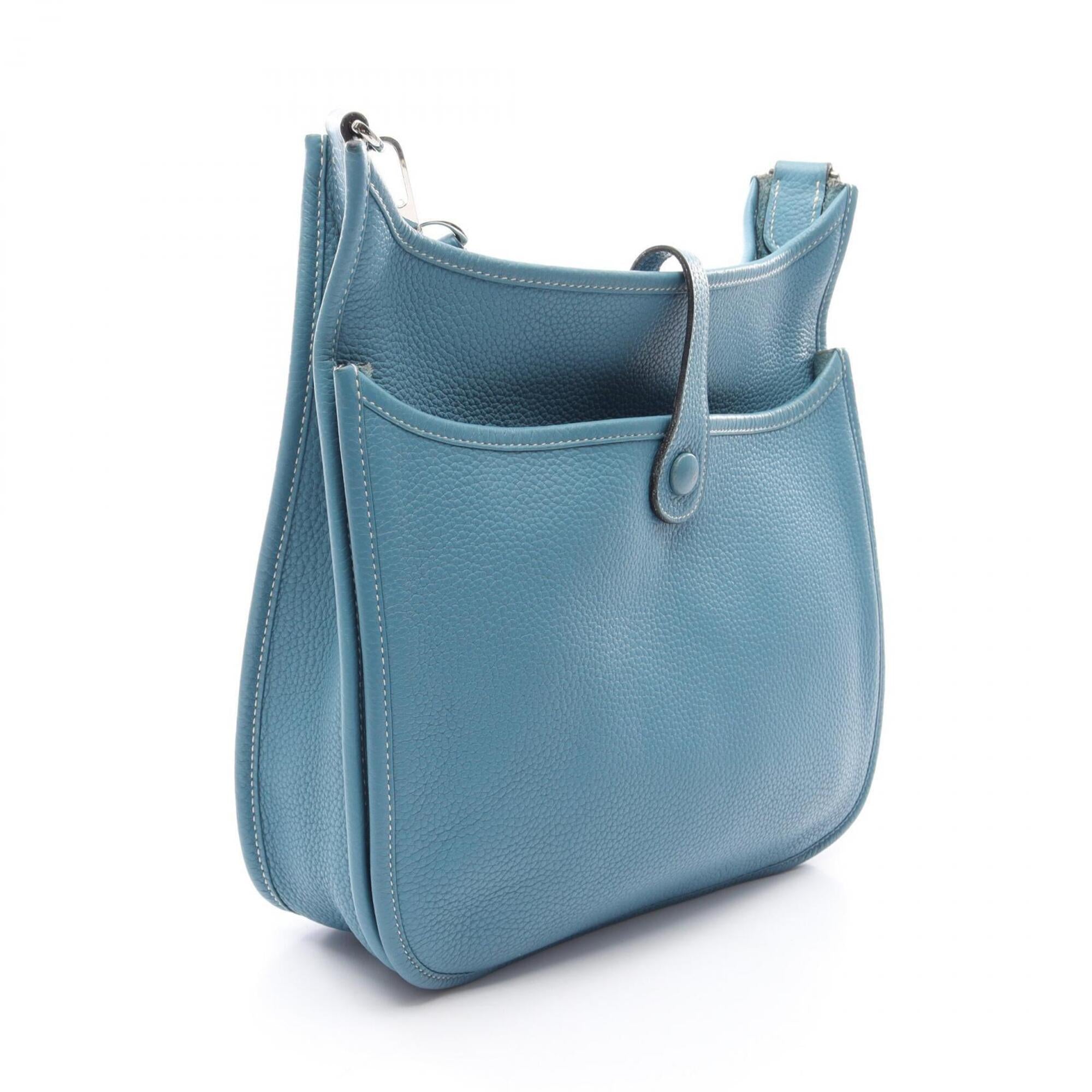 Hermes Blue Taurillon Clemence Leather Handbag Shoulder Bag (Pre-Owned)