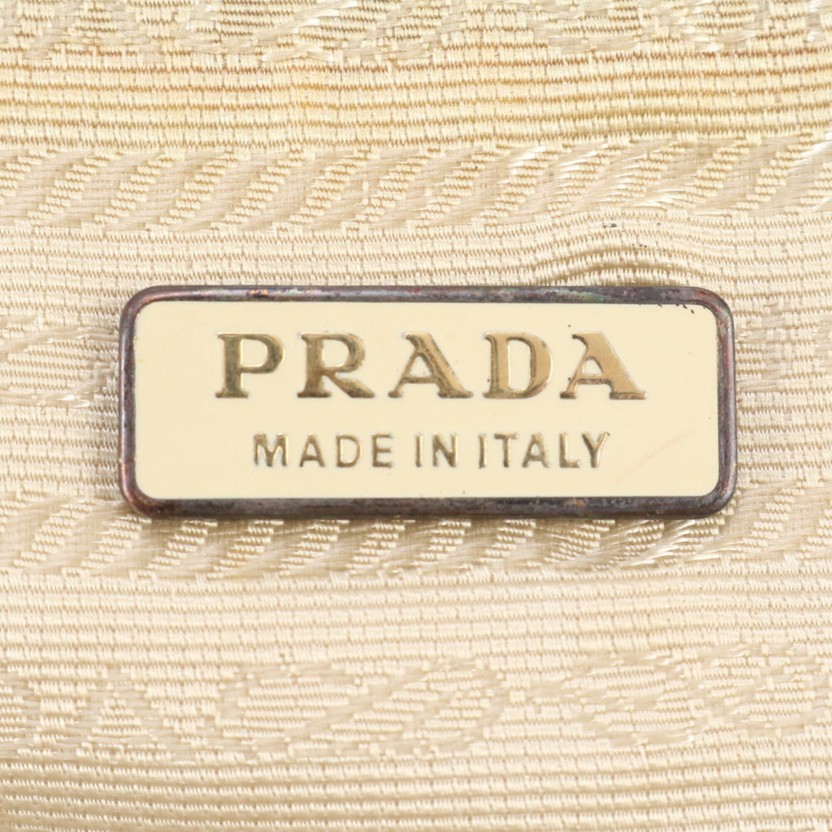 Prada Brown Yellow Leather Nylon Tote Bag (Pre-Owned)
