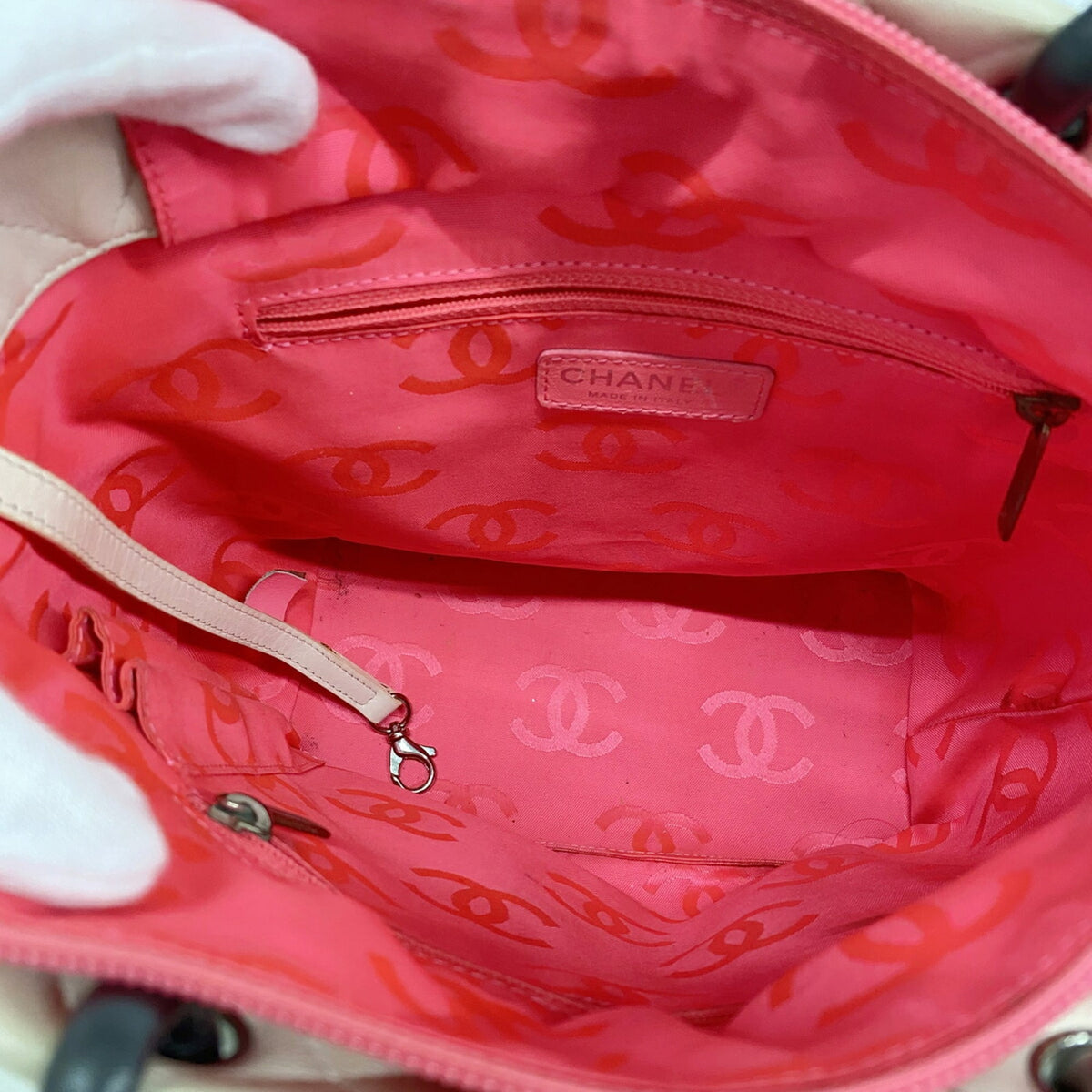 Chanel Black White Leather Tote Bag (Pre-Owned)